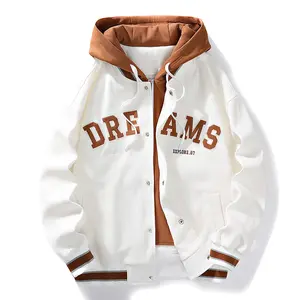 Spring And Autumn New Jacket Trendy Plus Size Men's Coat, Youth Casual Flight Jacket Trendy Brand Autumn Winter Overcoat, Loose Versatile Hooded Jacket Coat summervibes