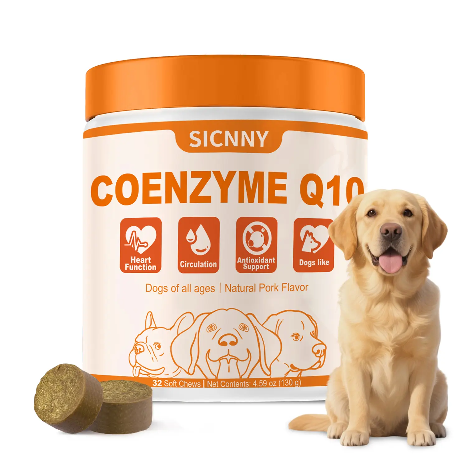 Dog Soft Chews Taurine + CoQ10 | Gentle Wellness Support | No Fillers, No Artificial Flavors