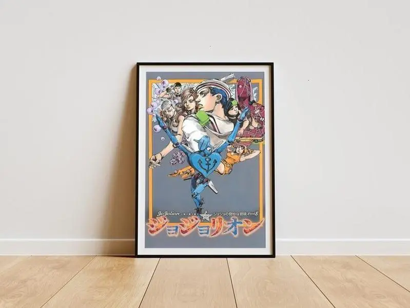 [Sale Up To 50% Off] Single Unframed JoJo's Bizarre Adventure Part 8 Josuke Anime Print Photo - Mount-Option Decorative Artwork, Houndstooth & Marble Designs, Home Wall Decor, Wardrobe Decor, Anime Edit