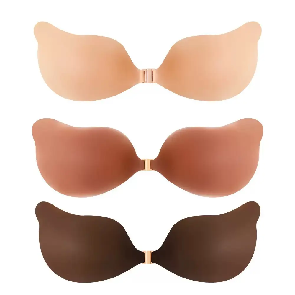Seamless Sculpting Bra with Silicone Cups for Full Cleavage Reusable Matte Finish Ideal for Strapless & Backless Tops Womenswear Basic