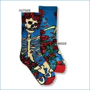 Grateful Dead - Skeleton and Roses Bertha Socks
