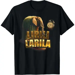 Lirili Larila Funny Cactus Elephant Italian Brainrot Meme T-Shirt