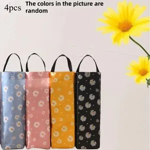 Random Color Daisy Pattern Hanging Garbage Bag Storage Bag 1PC Space-Saving Wall-Mounted Holder Organizer Portable Waterproof Plastic Dispenser for Home Kitchen Bathroom Office Practical Household Accessories