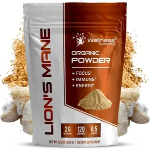 Lions Mane Powder, Natural Formula for Memory and Focus, Immune Health - 120 Servings