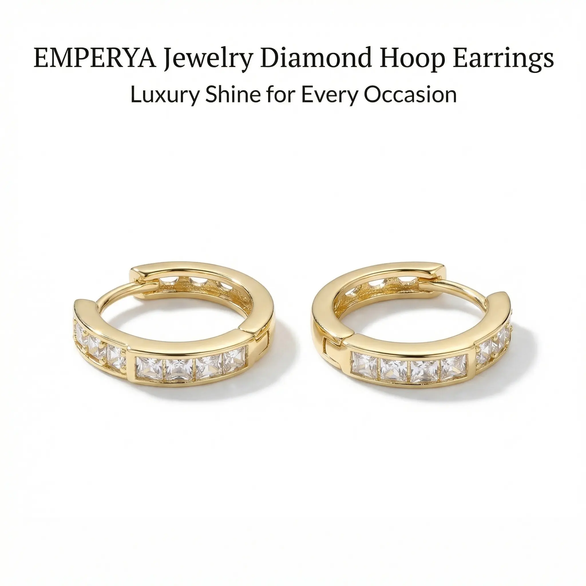 EMPERYA Gold Diamond Hoop Earrings  Perfect Gift for Her | Elegant & Timeless