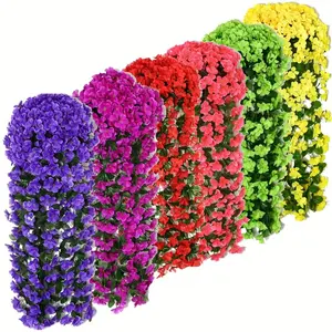 1/2 Bundles Artificial Violet Hydrangea Flowers - Premium Polyester Hanging Vines, Oxidation-Resistant Faux Plants for Indoor/Outdoor Garden, Wedding & Holiday Decor (Christmas, Easter, Thanksgiving) - No Maintenance, No Container Needed, O
