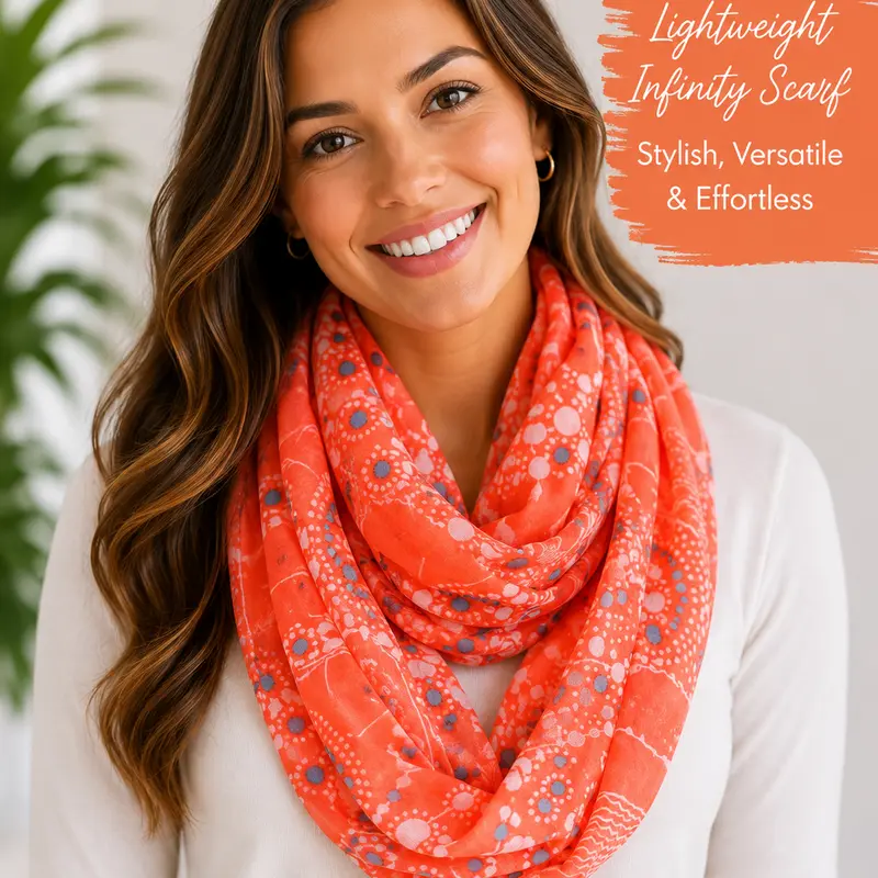 Women's Lightweight Geometric Tie Dye Infinity Scarf - Soft Casual Loop Accessory, All Seasons Year-Round Light Travel Accessory for Women [10K LIKES GIVEAWAY: PICK YOUR COLOR]