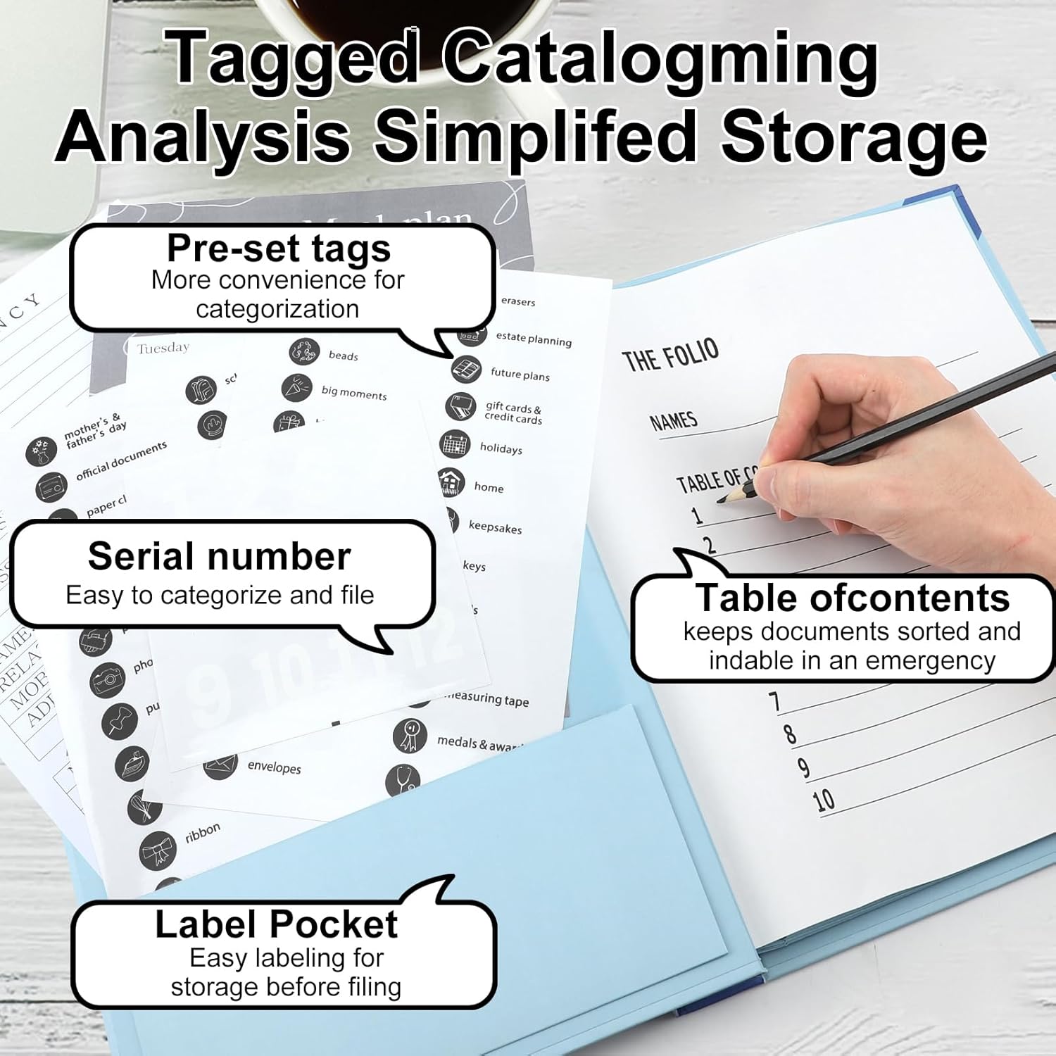 File Folder, 1 Count Envelope-closure Cover Design With Tags Portable Foldable File Folder,  File Storage Folder, Office Stationery & Supplies  Local Warehouse Shipping