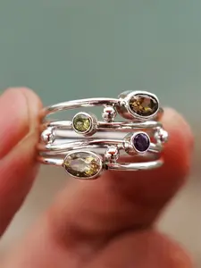 1 PC Glamorous Cubic Zirconia Ring Stackable Engagement Ring For Women For Valentine's Day Gift Wedding Anniversary Party Jewelry