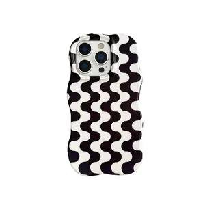 Vintage Color Wave Pattern Apple iPhone 17 Case, Vertical Wave Aesthetic Design, Anti-Drop Protection, New 16/15/14/13 Pro Cover