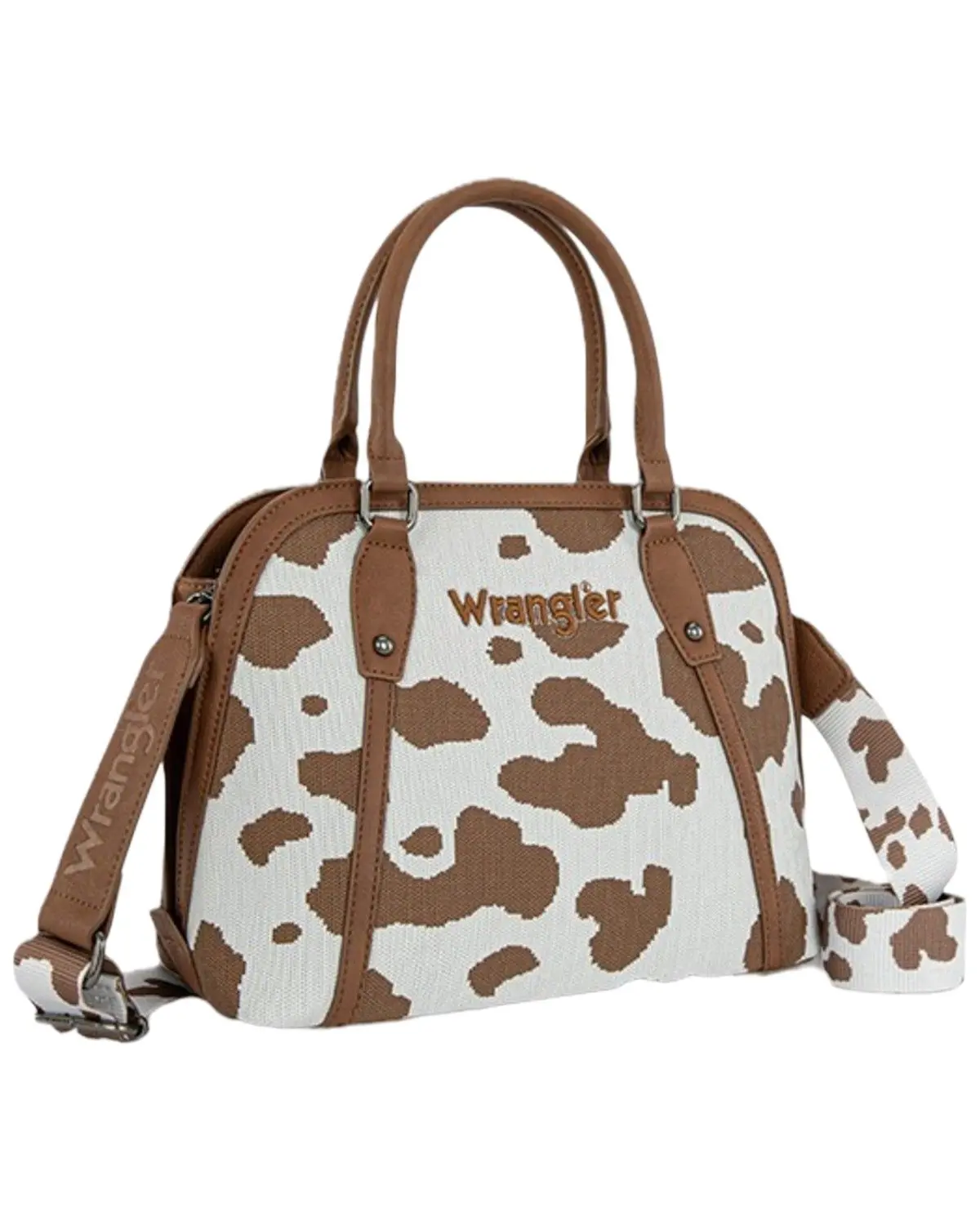 Wrangler Women's Women'S Cow Print Satchel Crossbody Bag - Wg301-818Br