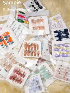 karina:20sets handmade press-on nails selectable size and length random style