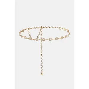 Rhinestone Decor Zinc Alloy Belt