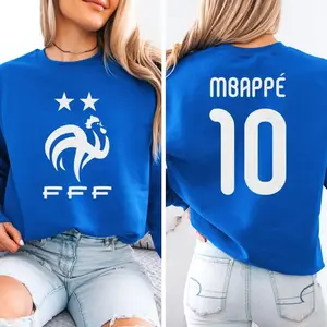 Mbappe #10 France Inspired Jersey Logo Style Graphic Tee, 2-Sided Star Player Tribute for Fans, Soccer World Tournament Gift Unisex T-Shirt