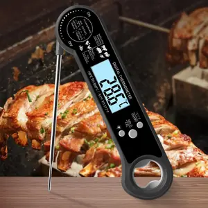 Digital Meat Thermometer with Probe Clearance,  Grilling Thermometer Stick  Fridge,  and Bottle Opener,  Read, Backlight for Cooking, BBQ, Beef