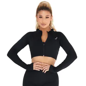 Signature Cropped Zip-Up Jacket