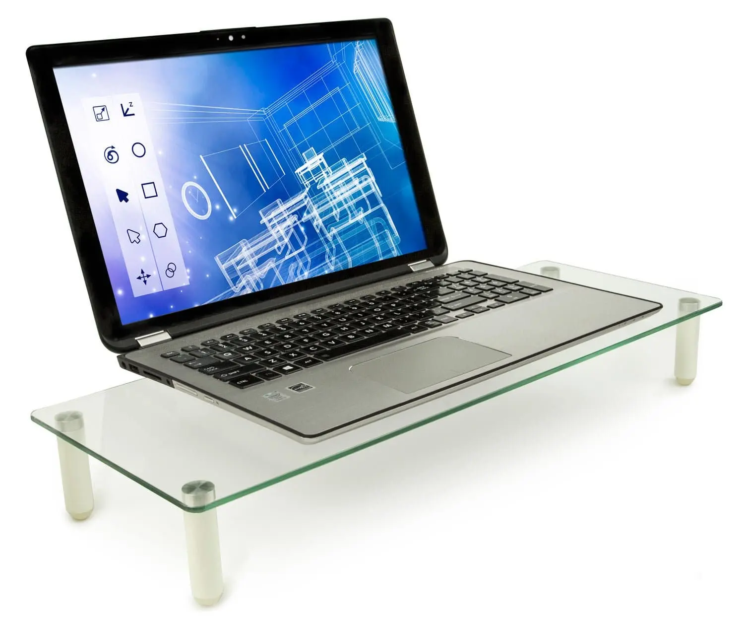 Ergonomic Glass Monitor & Laptop Desk Riser Ergonomic Glass Monitor & Laptop Desk Riser