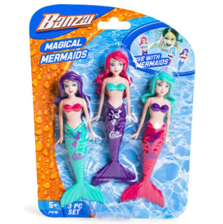 Fun Stuff Banzai Spring and Summer 3 Piece Magical Mermaid Dolls, in Assorted Colors