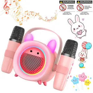 Portable Karaoke Speaker with Wireless Microphone, Rechargeable Bluetooth Speaker for Family Parties, Camping, Travel