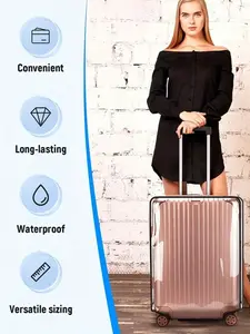 Transparent Luggage Protector, Protective Cover, Waterproof Dustproof Travel Case, Thick PVC Scratch-Resistant, Durable, Fits 20/24/28 Inch Suitcases