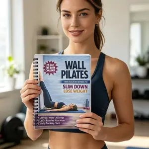 Women's Wall Pilates 28-Day Fat Loss Training Manual, Beginner Home Workout Log, Body Sculpting Fitness Challenge Book