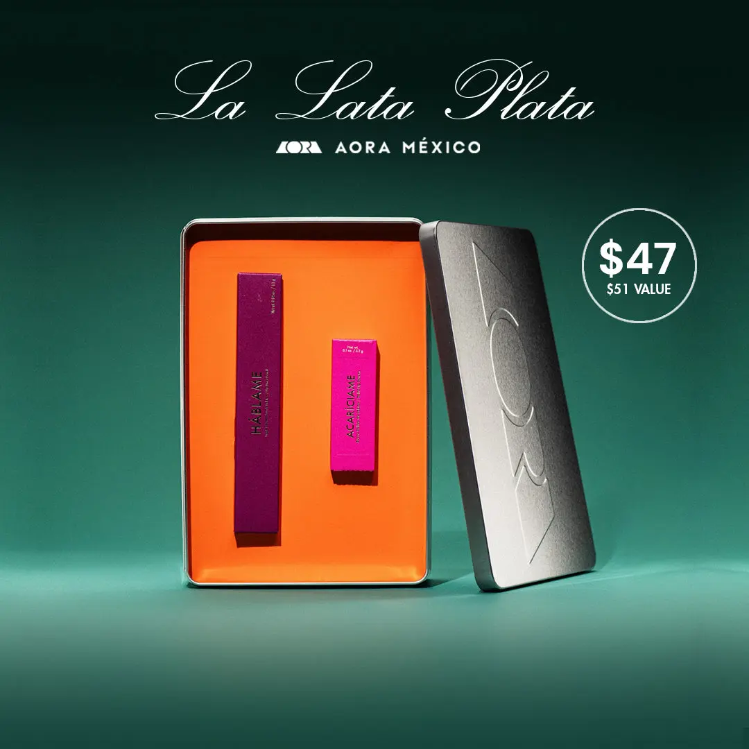AORA México - Nude Rosa Lip Duo - La Lata Plata: Holiday Sets - Lipgloss & Lip Liner - Define & Gloss - Limited Edition - $49 Value