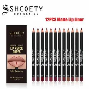 12-Color Matte Lip Liner Pencil Set, Smooth Color Silk Lipstick Pen, Durable Pigment Lip Makeup Cosmetics, Moisturize Makeup Products, Lip Stain, Lip Crayon, Lipliner, Moisturizing, Waterproof Lip Liner Set, Tinted, Moisture, Lip Liner Kit