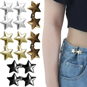 8 Sets  Jeans Button Pant  Tighteners No Sewing Adjustable  Required Buttons  Removable Jean Buttons Metal Stars Jean Button Pins for Loose Jeans Pants Skirts Clothing Sleeves