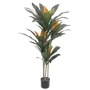 105cm/145cm Artificial Dracaena Plants Large Plastic Artificial Plants Tropical Dracaena Fragans Plant with Pots for Living Room Office Garden Decoration