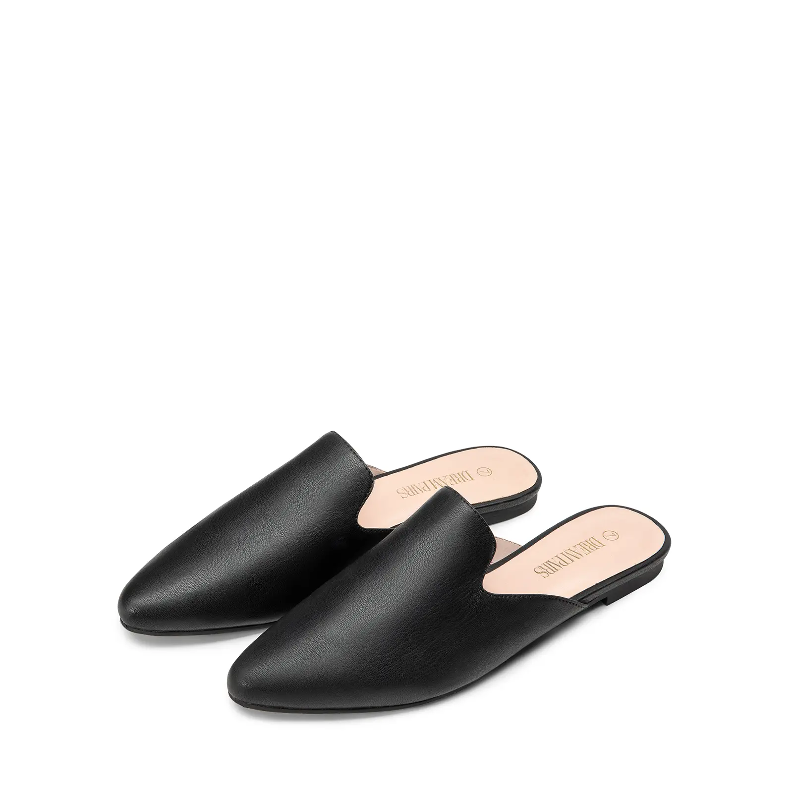 Dream Pairs Women's Elegant Mules, Pointed Toe Slip-Ons with a Gold Chain Accent and Cuban Heel for Office & Casual Wear, Metal Chain Mules, Office Wear, Pointed Toe Mules