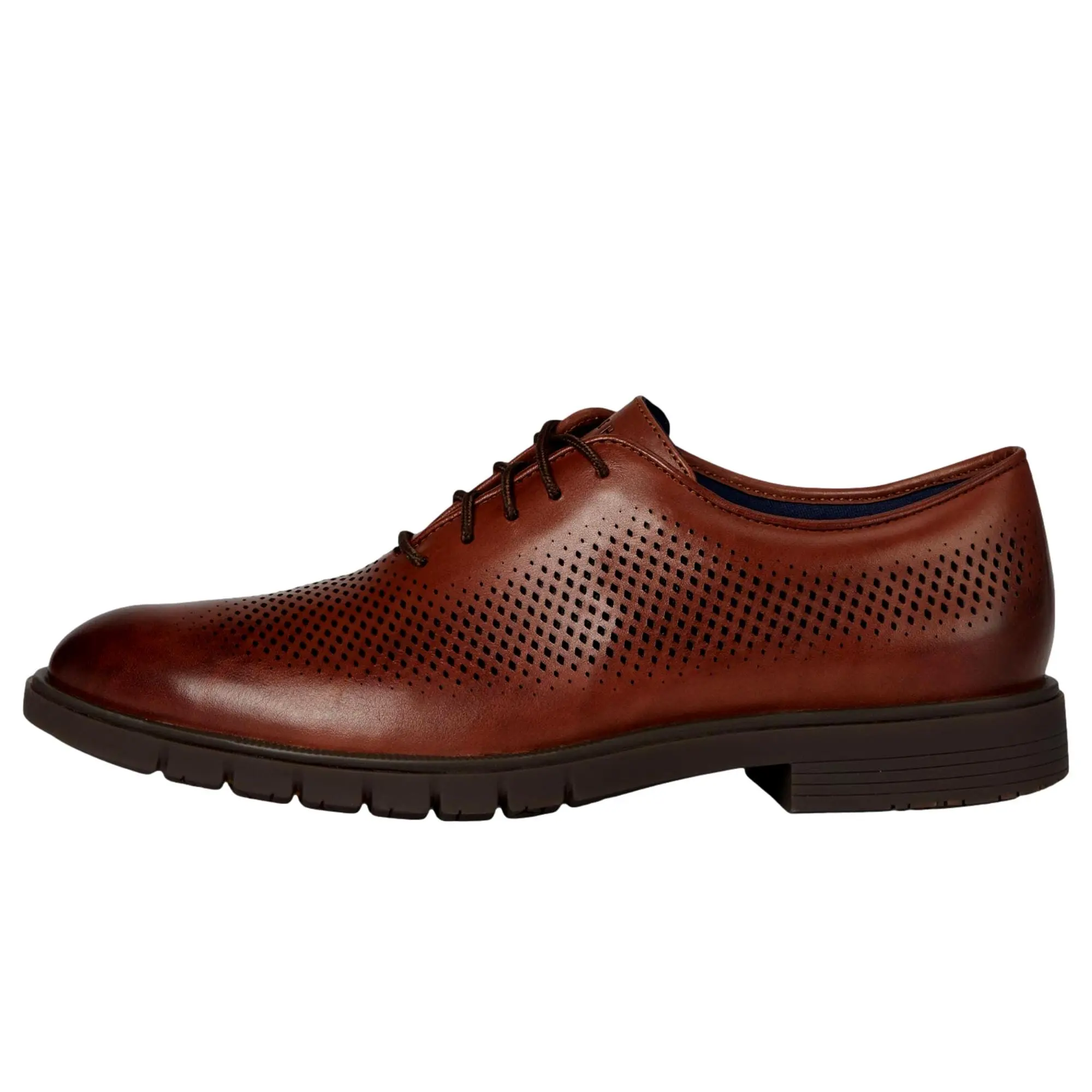 Cole Haan Grandflex Dress Laser Oxfords Mahogany  C40333 Men's