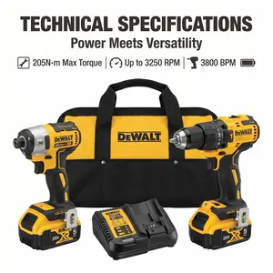 DEWALT DCF805 DCF850 Brushless Drill Driver And Impact Driver Kit With  2026 m torque brushless impact wrench