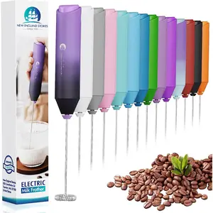 Powerful Milk Frother Mini Handheld Foam Maker for Coffee Whisk Drink , Cappuccino, Latte, Matcha, Hot Chocolate, No Stand, Galaxy