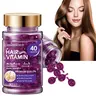 Silky Argan Oil Leave-In Hair Treatment Capsules with Violet Vitamin Boost - For Adult Color-Treated/Wavy Hair, Fights Frizz, Restores Smoothness & Shine, 40-Count Pack