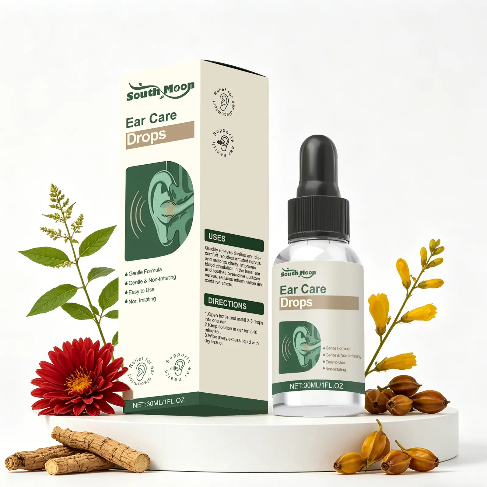 Ear Care Drops Gentle Ear Cleaning Liquid for Ear Hygiene Non Irritating Formula Helps Soften Earwax Daily Use Portable Easy to Apply