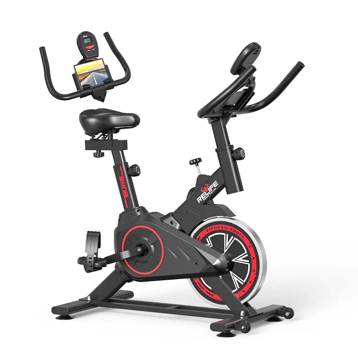 RELIFE REBUILD YOUR LIFE Compact Exercise Bike - Portable & Silent Cardio Trainer with Alloy Steel Frame, Adjustable Seat & LCD Display for Home, Space-Saving, Bike Exercise Machine, Small‑Space Fit