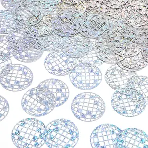 100 count Glitter Disco Ball Table Confetti, Mini Disco Ball Confetti for Bachelorette Party Discos Theme Party Confettis for 70s 80s Hippie Birthday  Partys Table Decor Supplies