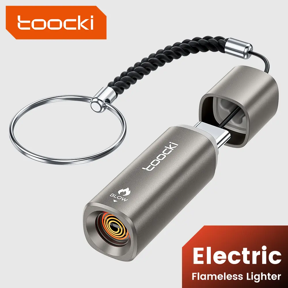 Toocki C-Type Interface New Portable Mini Lighter USB igniter Windproof Portable Lighter, Suitable for Carrying flameless and airless igniters for Outdoor Travel