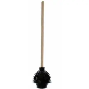 Deluxe Toilet Plunger with 16-in Wood Handle Model /1 Sturdy and Straightforward Item