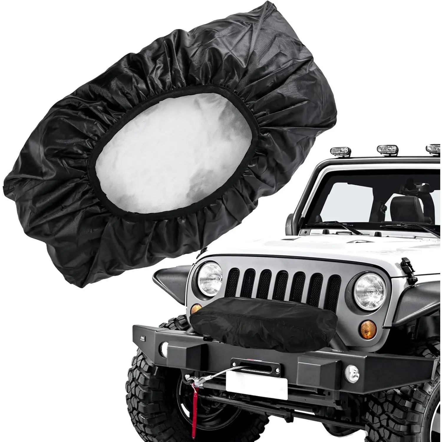 Winch Cover, Winch Cover , Heavy Duty 600D Oxford Fabric Winch Covers for 8500-17500 lbs Electric Winch,  Sunproof UV Resistant  Resistant Durable, 22? x 9.8? x 7.5?