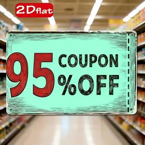 Flat 2D Iron Coupon Board for Wall Display Offering 95 Discount Vouchers Suitable for Holiday Promotions and Commercial Decor