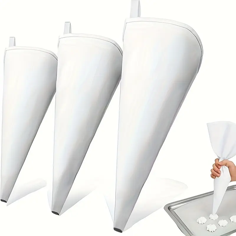 3pcs Professional Piping Bags Set 30/35/40cm, Reusable Non-Slip Cotton Cream Bags, Dishwasher Safe for Cake Decorating and Home Baking, Baking Supplies, Baking Accessories, Cake Decoration Supplies, Cake Decorating Kit, Pastry Decorating Tools