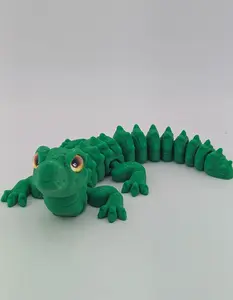Flexi Alligator with Glass Eyes 6" of Snappy Fun Fully Articulating Durable PLA Plastic Compact Size Perfect for Fidgeting & Backpack Flair