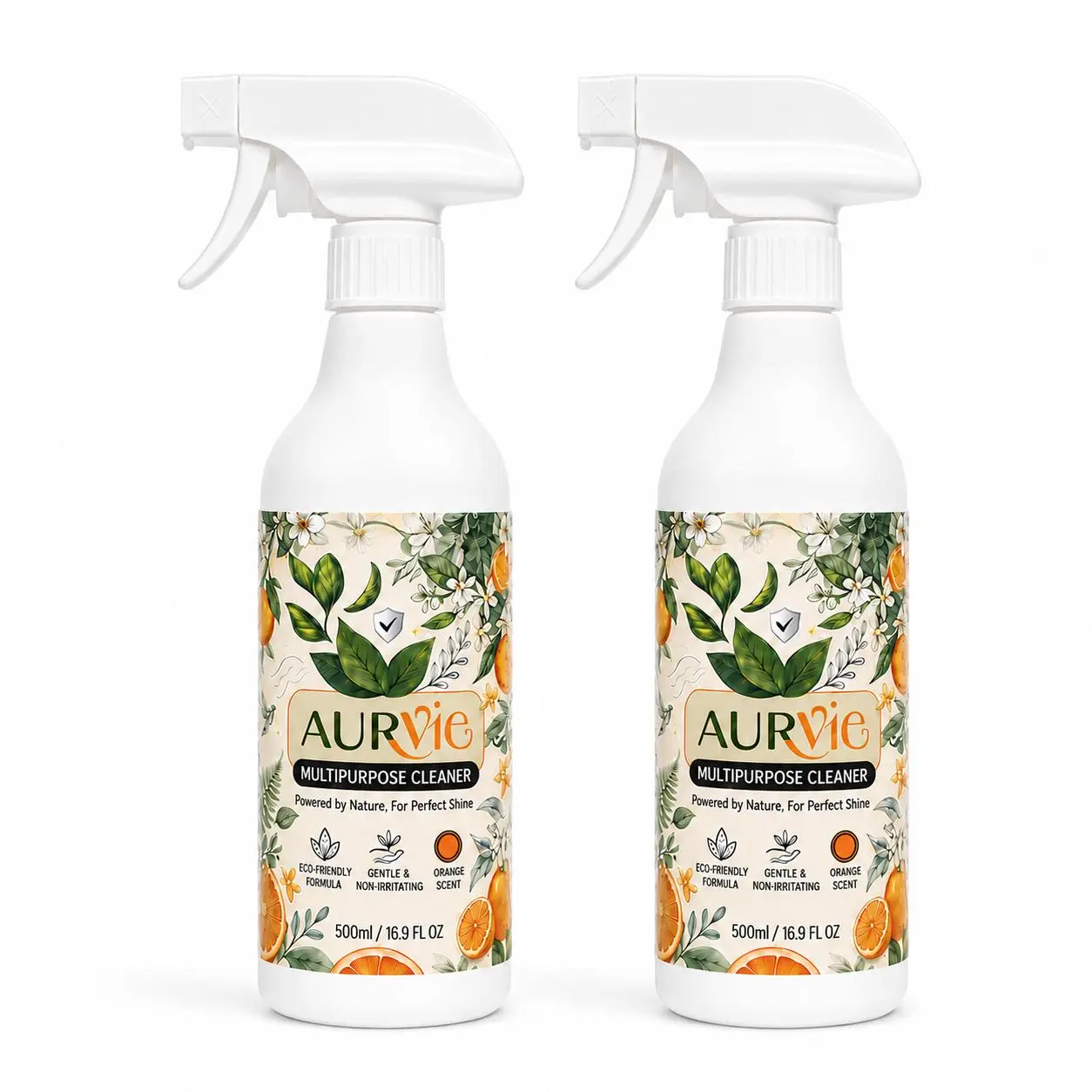 AURVIE All-Purpose Cleaner- 500ml Orange Scent,Multipurpose Cleaner Spray, Orange Scent Home Cleaner for Kitchen Grease, Bathroom, Floors, Glass, Cars & Shoesmultipurpose cleaner,all purpose cleaner,cleaning spray,kitchen cleaner,bathroom cleaner,