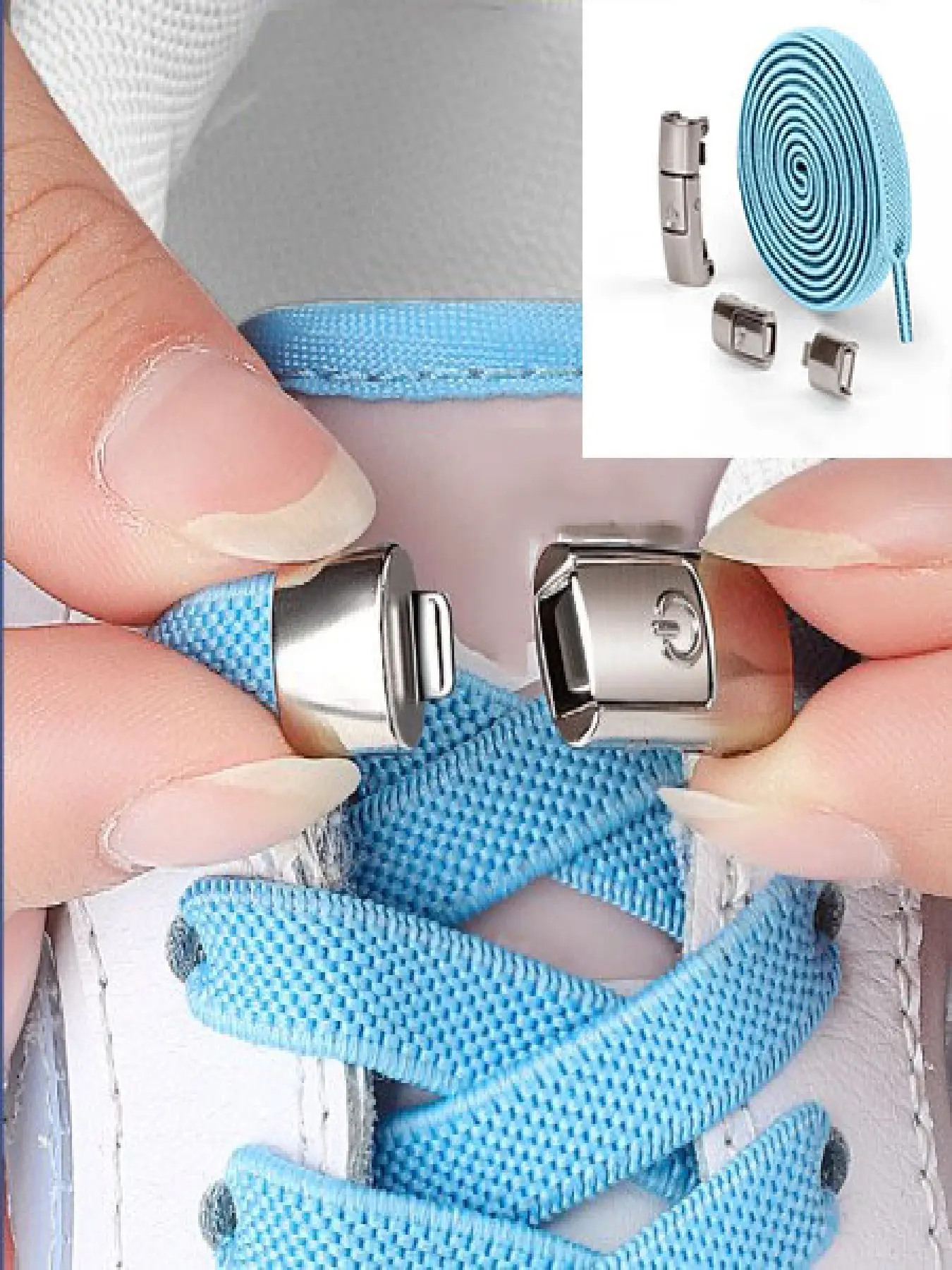 Elastic Shoelaces No Tie Lazy Shoe Laces, Stretchy Shoelaces Adjustable Width Flat Elastic Bands for Men Women, Easy-To-Use Non-Slip Design Secure Lace Up Footwear Lace