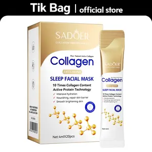 【20PCS】10 Times Collagen Content Active Protein Technology Sleep Facial Mask for Skin Repair- Skincare
