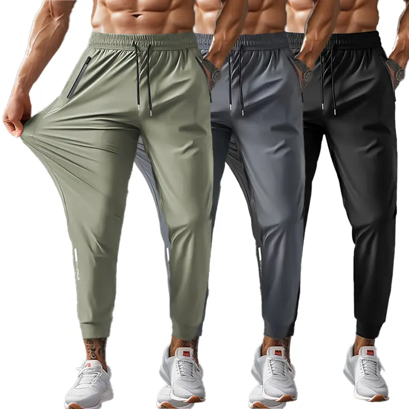 Men’s soft training jogger pants with drawstring, lightweight breathable fabric, comfortable zippered pockets; casual autumn & winter men’s trousers suitable for jogging, workout streetwear, summer clothes, runner pants, casual athletic joggers