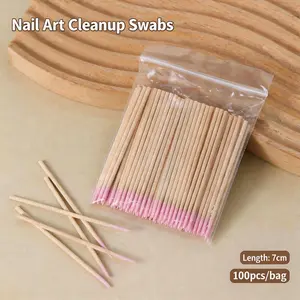 100/200/300/500pcs Dual-Ended Disposable Sterile Cotton Swabs, Tattoo Cleaning/nail Design/lash Extension, Beauty Cosmetics, Makeup Tool