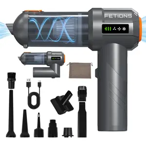 3-in-1 Foldable Handheld Vacuum - Cordless Mini Vac for Car & Home | 90° Rotating Head for Sofa/Keyboard/Pet Hair | 6600mAh Long Battery, Type-C Fast Charge, 200ml Dust Cup & Washable Filter | Car Detailing Gadget