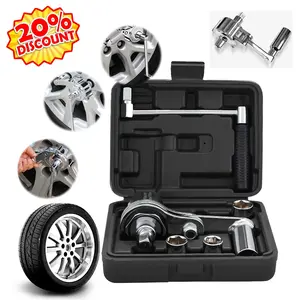 2026 Chrome Vanadium Steel Wrench Booster Tire Nut Remover with 17mm/19mm/21mm Sockets Car Tire Disassembly Labor-Saving Force Wrench Torsional Torque Multiplier Nut Remover for Loosening Car Tire Lug Nuts